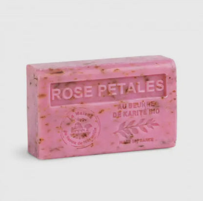 Organic Shea Butter Soap- Exfoliating Rose Petal 125g/4.40 oz